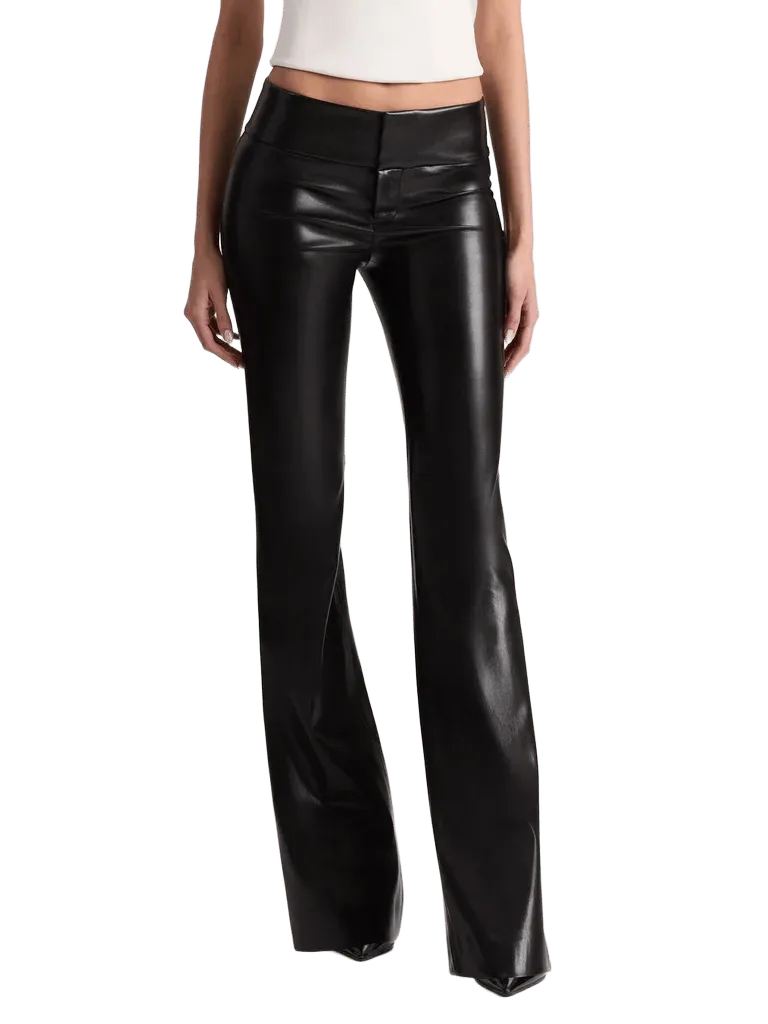 OLIVIA VEGAN BOOTCUT PANT - BLACK