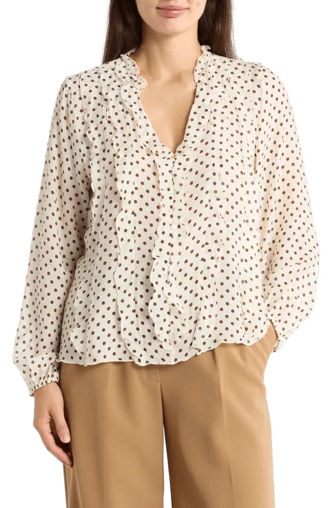 Ruffled Polka Dot Top