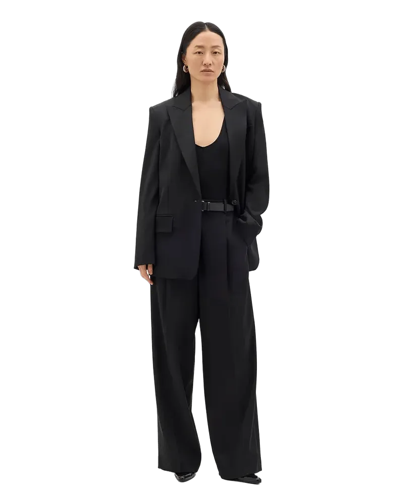Single Button Relaxed Jacket | Black