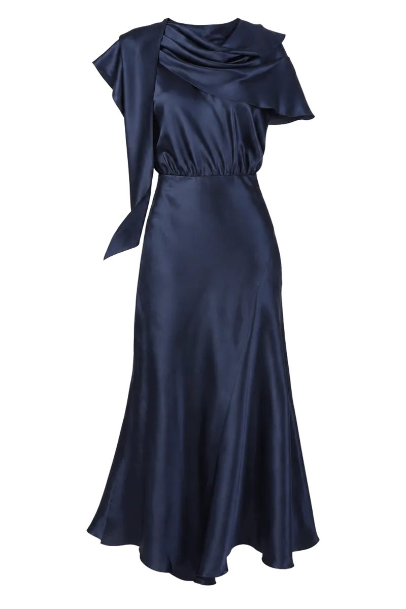 Whitney Dress - Silk - Night Blue