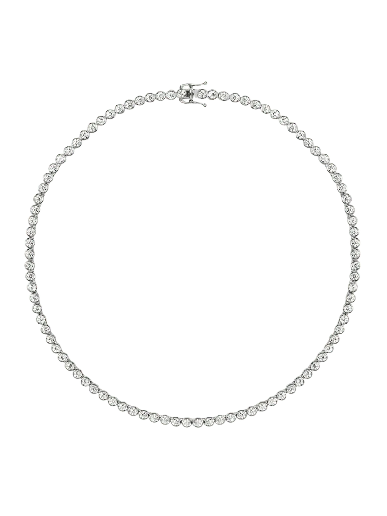 14K JAMES BEZEL RIVIÈRE NECKLACE IN LAB DIAMOND, 14K WHITE GOLD