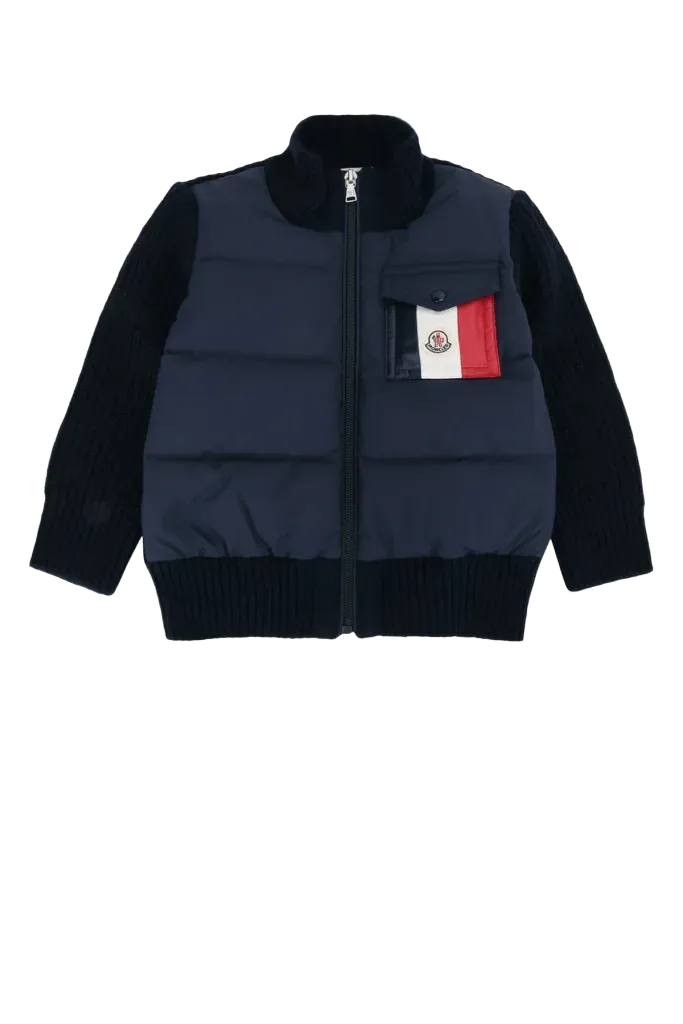 Moncler Jr Quilted Puffer Vest — Navy