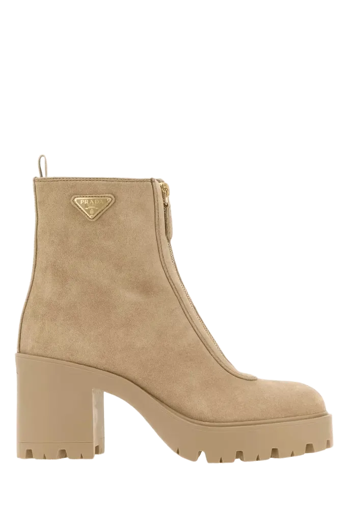Prada Stride Flow Ankle Boot — Beige