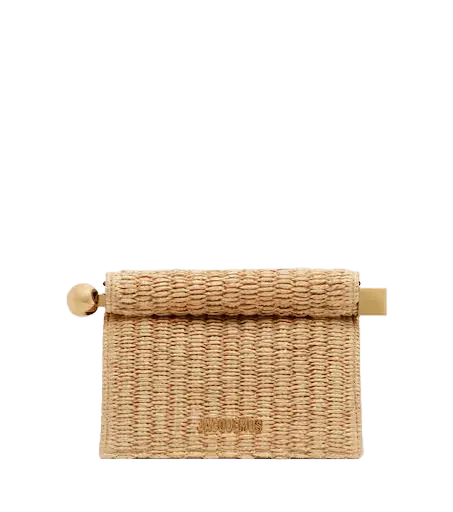 Rond Carré Small raffia-effect clutch