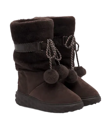 Cobi shearling-trimmed suede platform boots