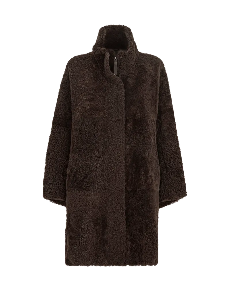 Fuzzy shearling outerwear jacket