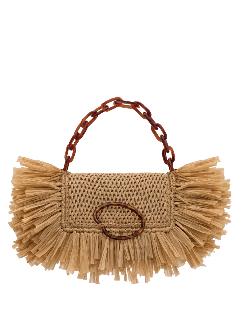 Raffia Fringe O Pochette