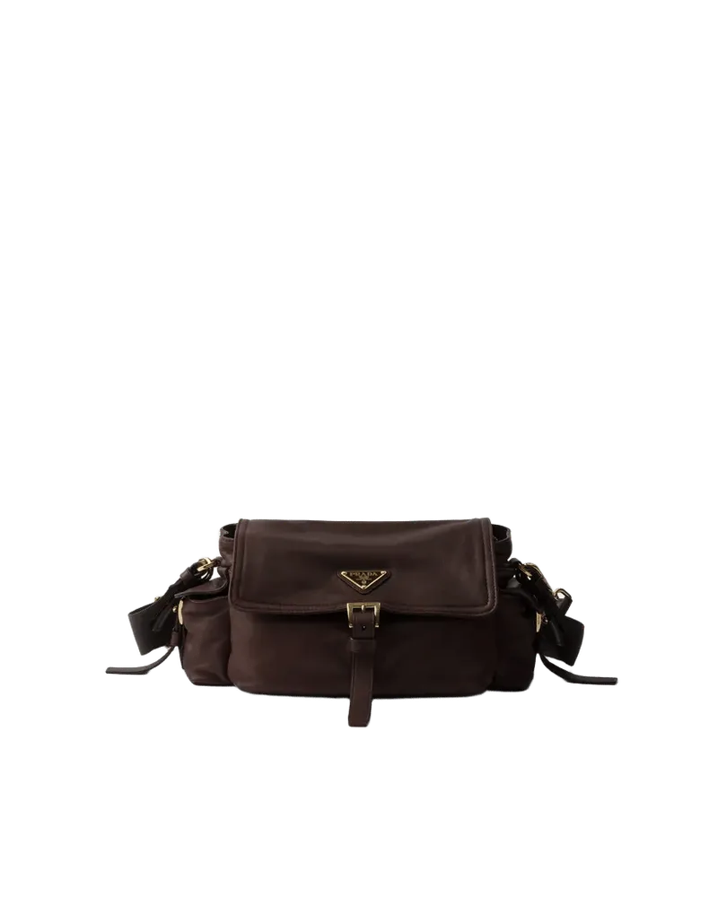 Prada Explore medium nappa leather shoulder bag with flap