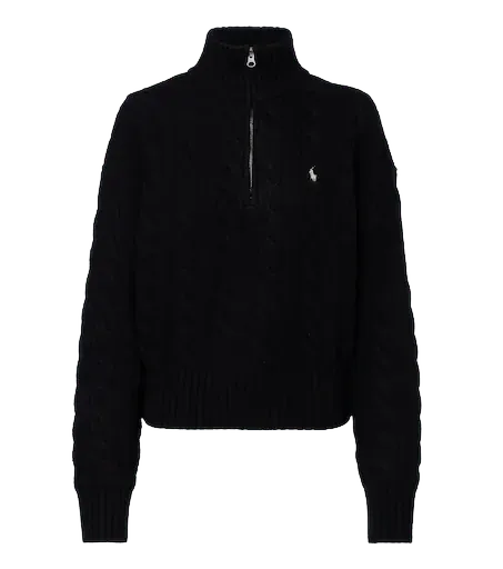 Cable-knit wool and cashmere sweater