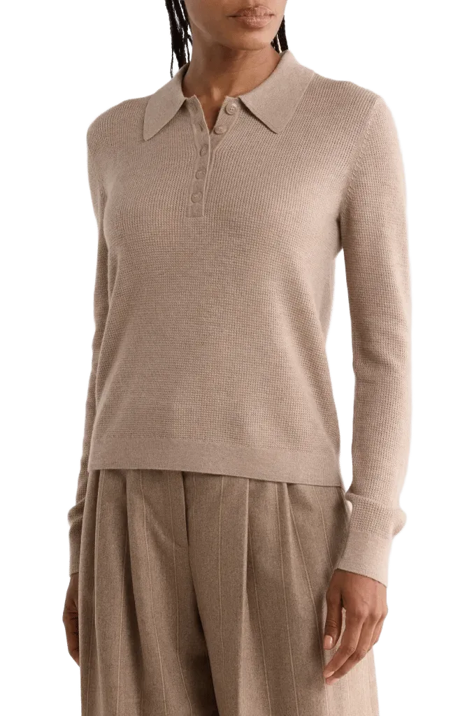 Jorden Thermal Cashmere Polo Sweater