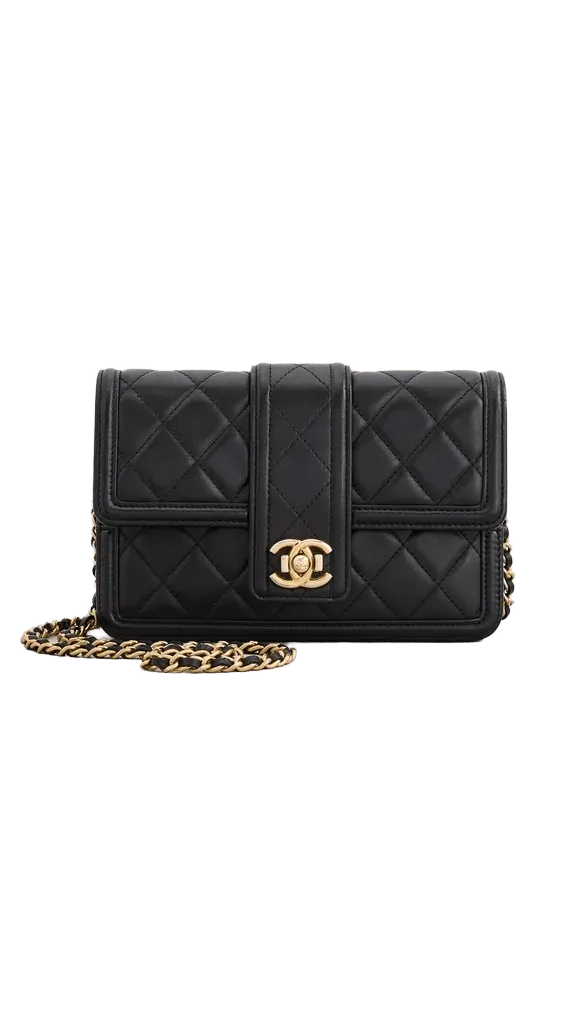 Chanel Black Lambskin Elegant Bag