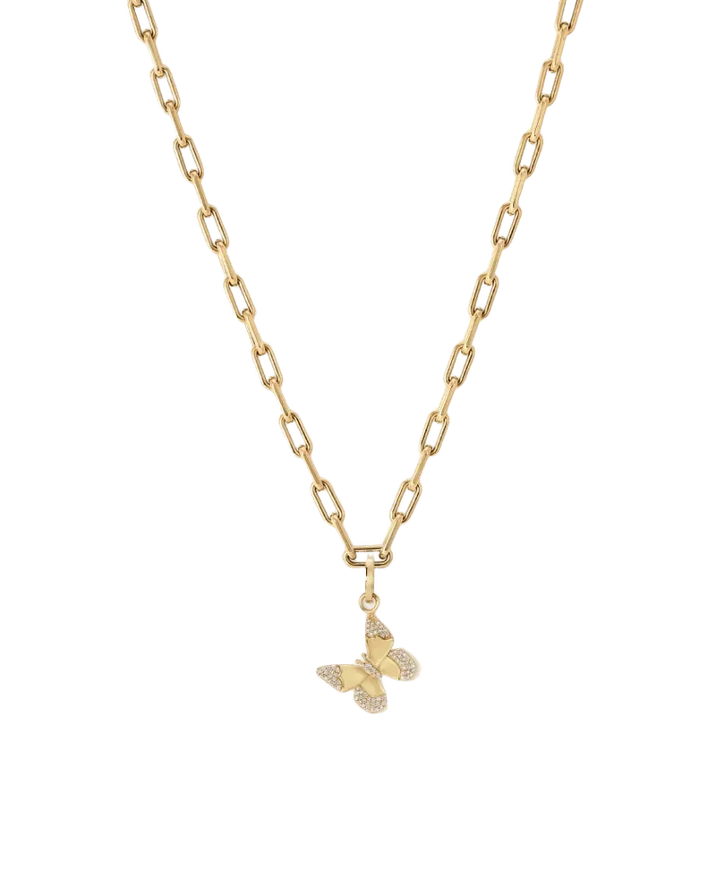 Diamond Butterfly Charm Necklace