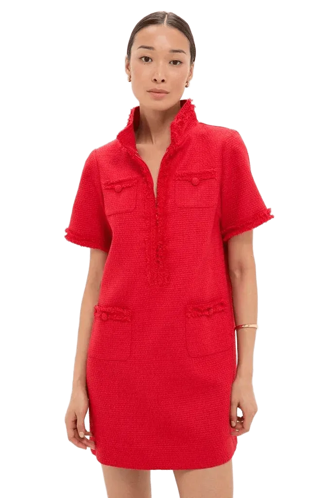 Red Tweed Ophelia Dress