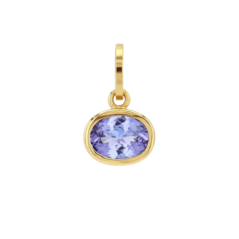 TANZANITE OVAL BIRTHSTONE CHARM