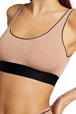 Whipped Bra Top in Buff + Black