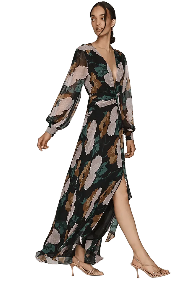 RIXO Meera Chiffon Maxi Dress