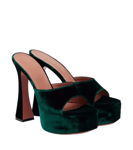 Dalida velvet platform mules