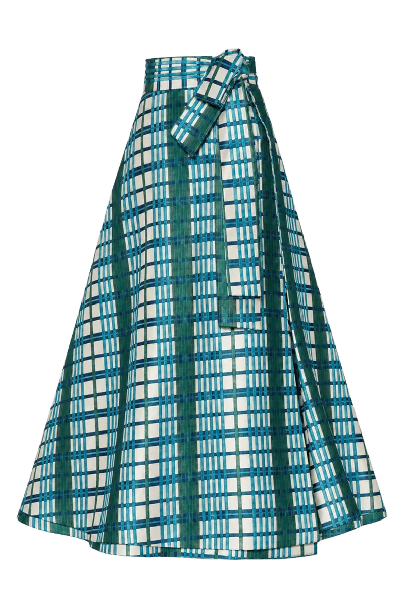 Helena Midi Wrap Skirt in Kenmare Plaid
