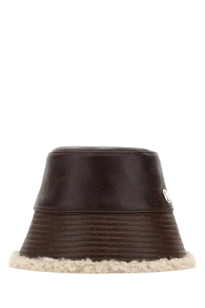 Stella McCartney BUCKET Brushed Nylon & Sherpa Bucket Hat — Brown