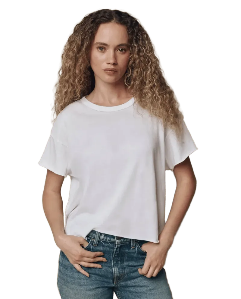 The Crop Tee. Solid -- True White