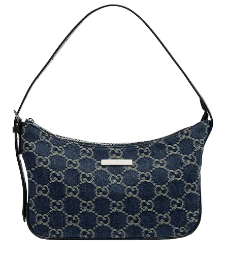 Lady Lunetta Small GG denim shoulder bag