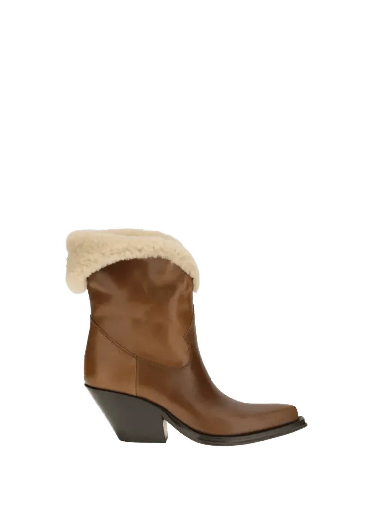 Chloé Azelan Ankle Boot — Brown