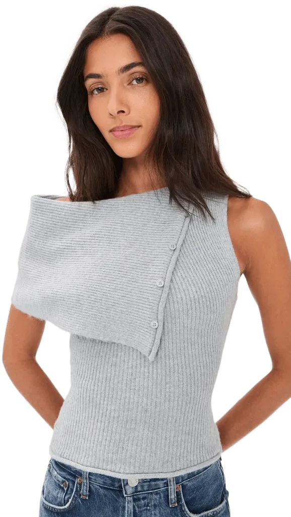 Draped Collar Sweater
