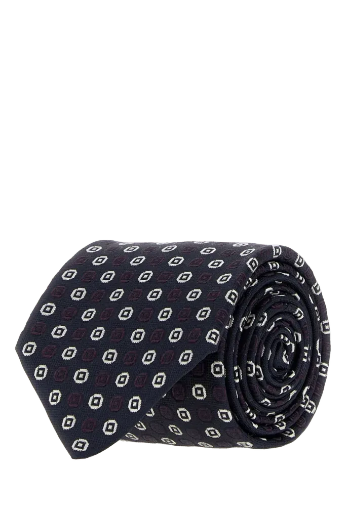 Saint Laurent Carreaux Necktie — Navy