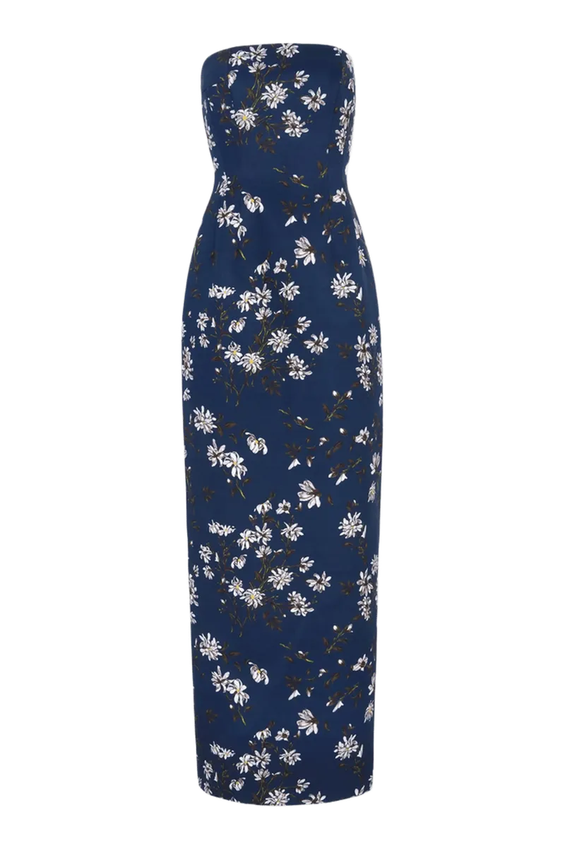 Laelia Dress in Midnight Magnolia Taffeta Faille