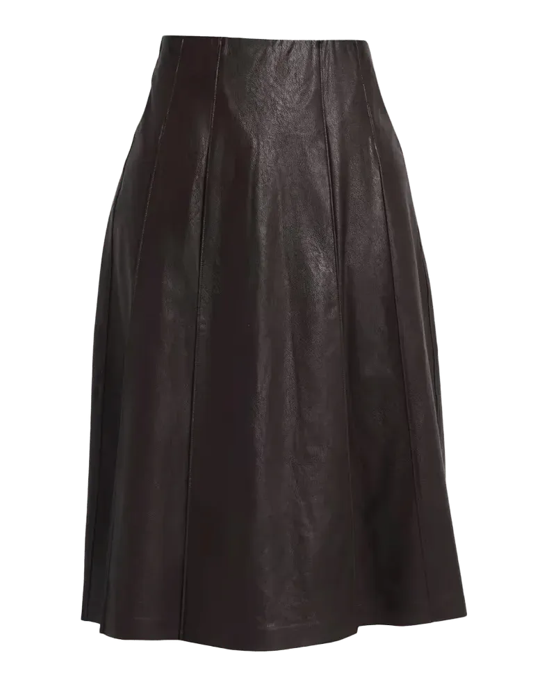 Faux Leather Midi Skirt