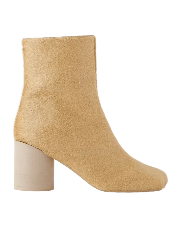 Calf hair ankle boots