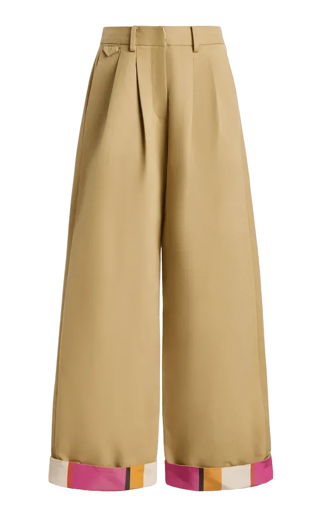Tailored Relaxed Cotton Wide-Leg Pants