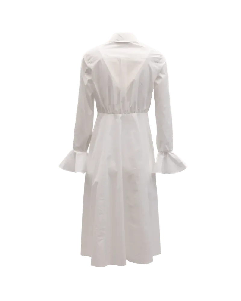 Valentino Garavani Ruffled Sleeve Dress — White