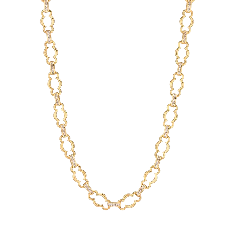 Maharani Petite Chain Necklace, 16"+2" in Clear Cubic Zirconia