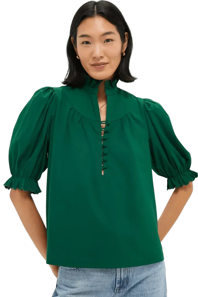 Hunter Green Selena Blouse