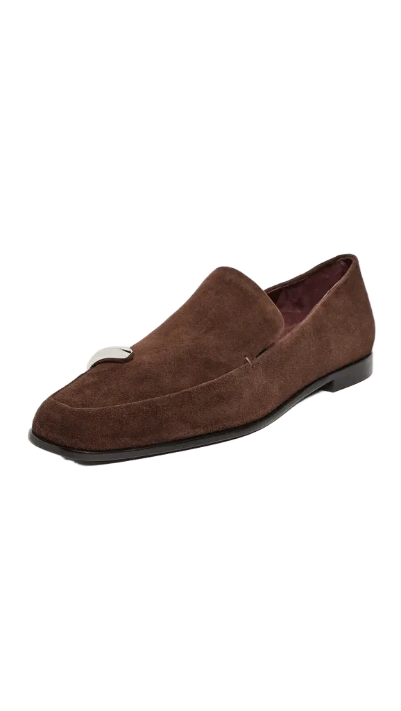 Pierced Suede Loafers