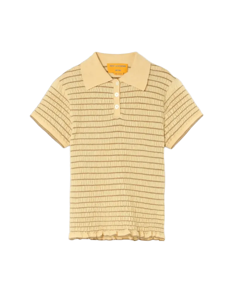 Smocked Shrunken Polo