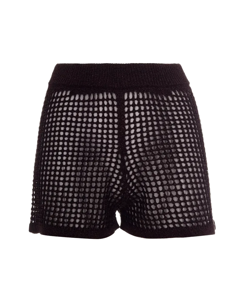 Mc2 Saint Barth Openwork Crochet Mesh Shorts — Brown