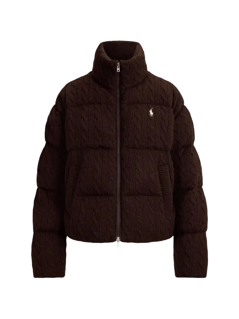 Polo Ralph Lauren cable wool-cashmere puffer jacket