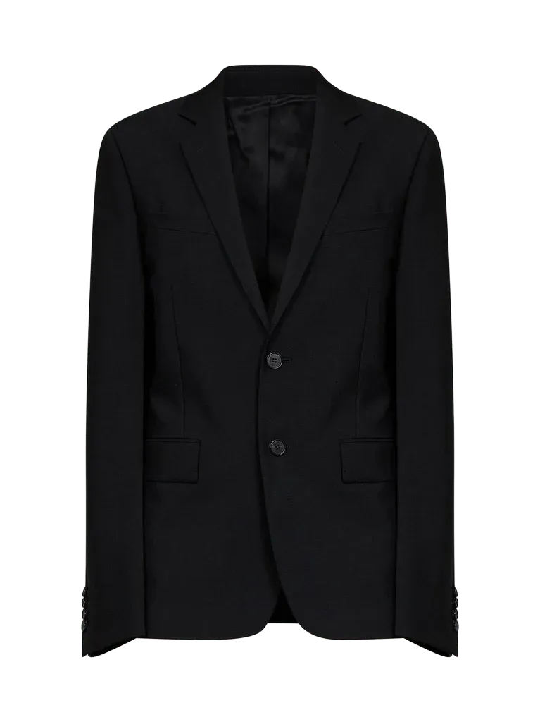 Fendi Mohair Blend Single-Breasted Blazer — Black