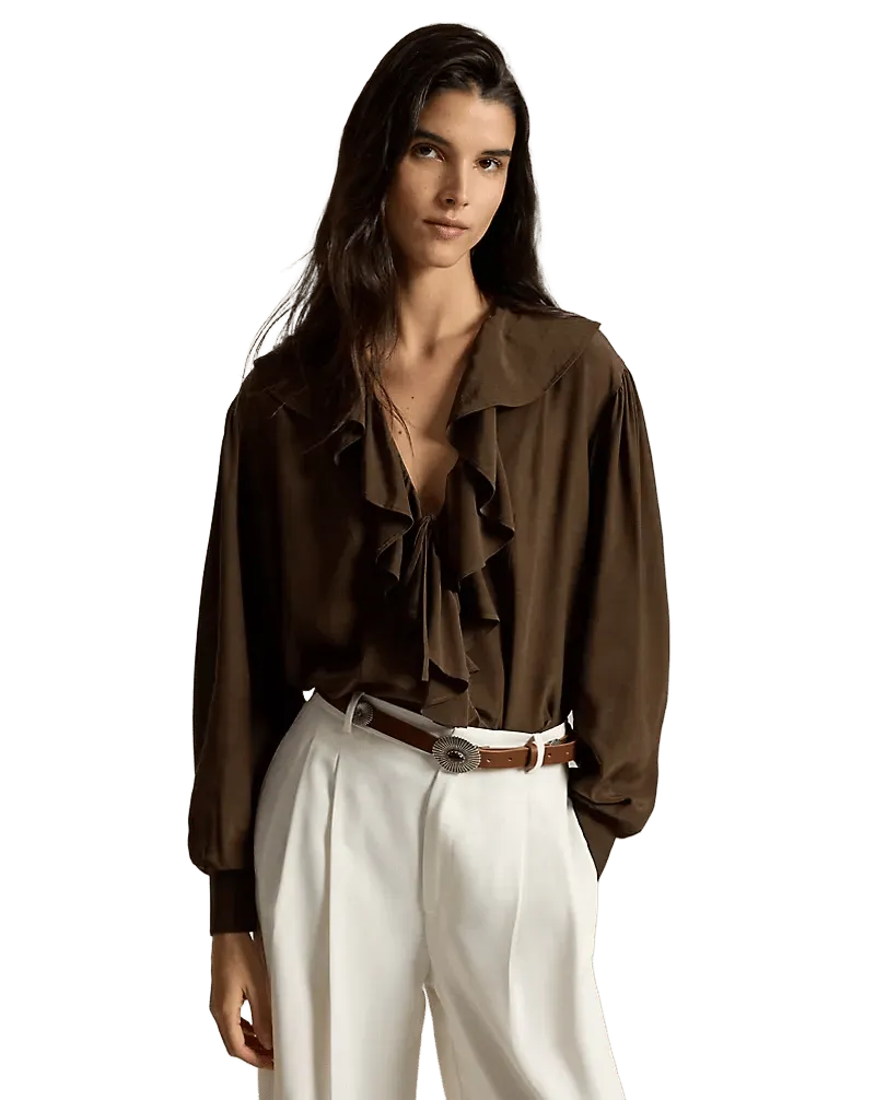 Ruffled Crepe Shirt