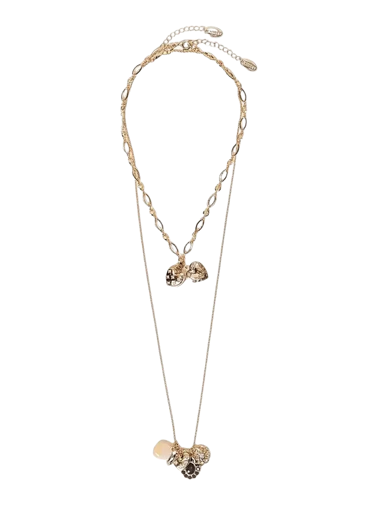 Twinset Brass Layered Chain Necklace — Gold