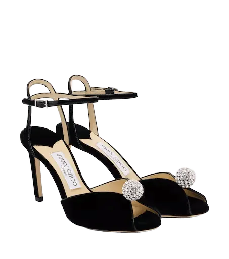 Sacora crystal-embellished velvet sandals