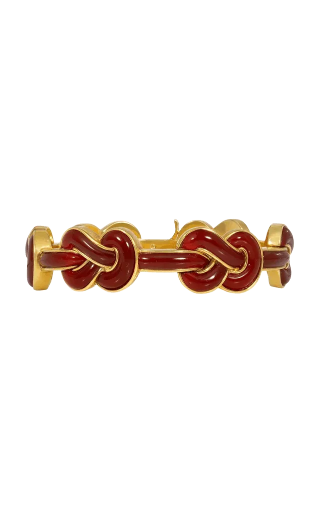 Angela Cummings 18K Yellow Gold Carnelian Knot Bracelet