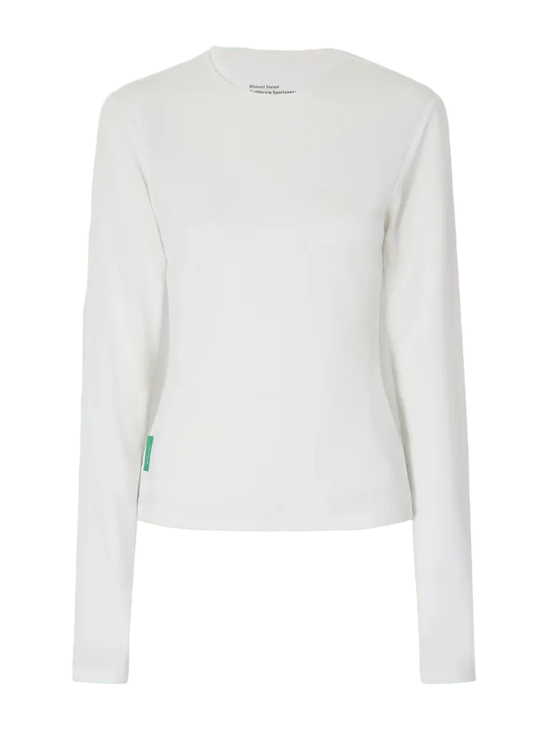 Logo-appliquéd paneled recycled mesh T-shirt
