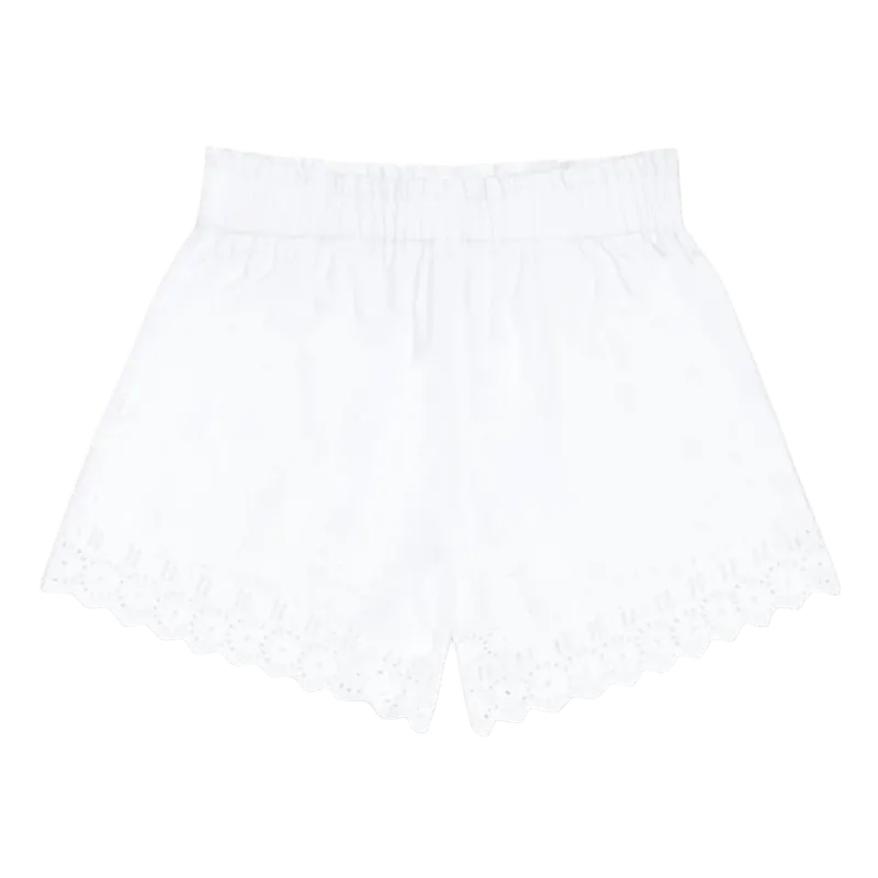 women's white schiffly shorts