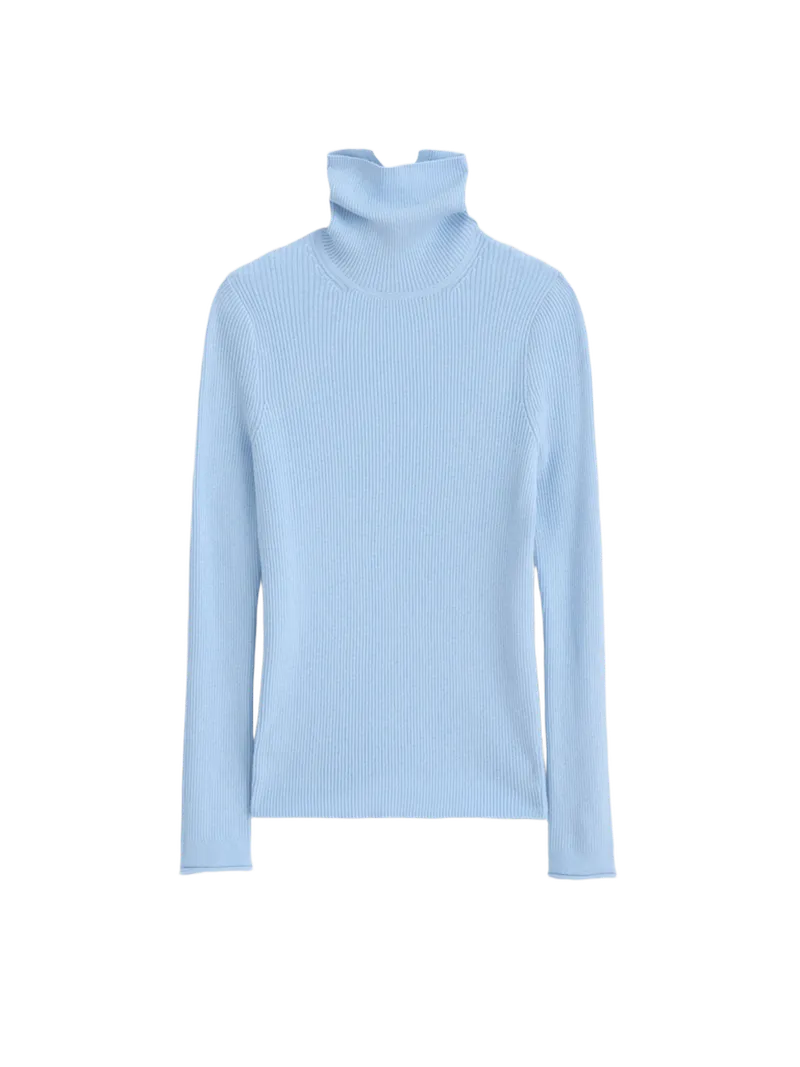 Christy Rib Turtleneck in Cotton Cashmere