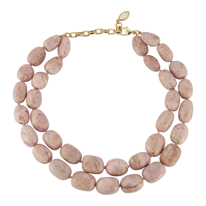 Semi Precious Double Rhodochrosite Necklace