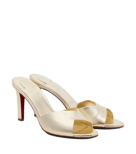 Fanny metallic leather mules