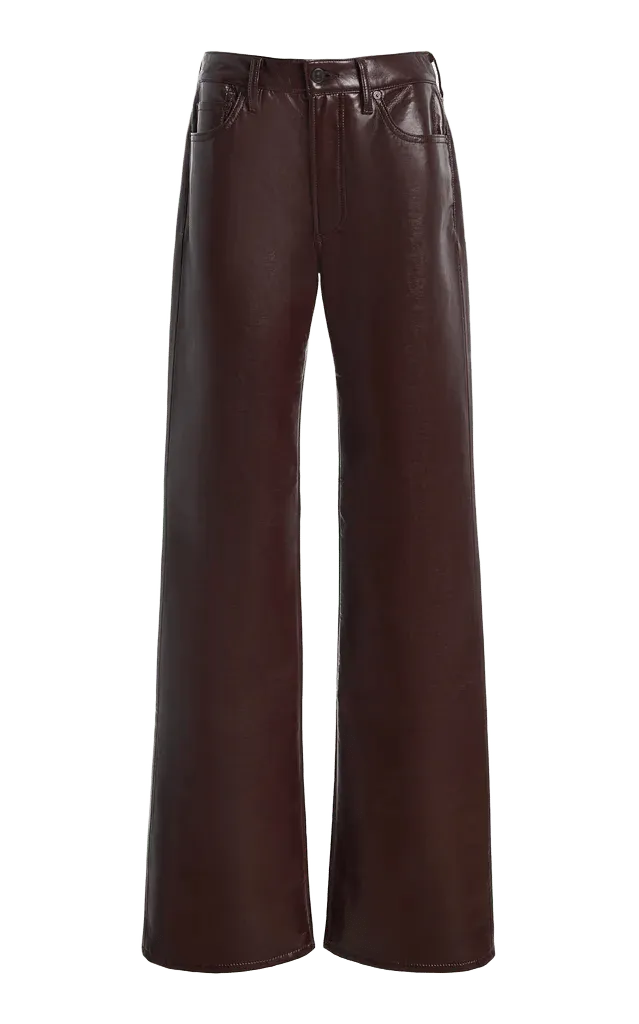 Genova Leather-Blend Bootcut-Leg Pants